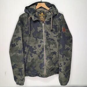 Element Wolfeboro Authentech Camo Hooded Jacket Mens M Green Zip Outdoor